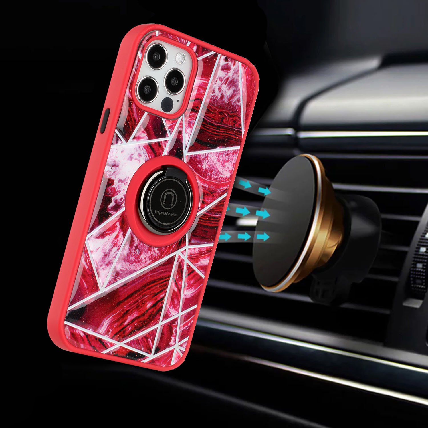 For Apple iPhone 11 /6.1" Marble Design with Ring Kickstand Hybrid Case Cover - Picture 11 of 27