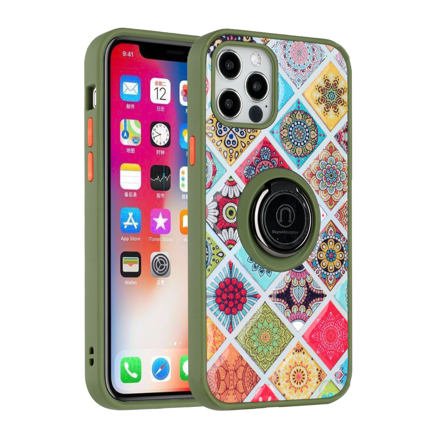 For Apple iPhone 11 /6.1" Marble Design with Ring Kickstand Hybrid Case Cover - Picture 20 of 27