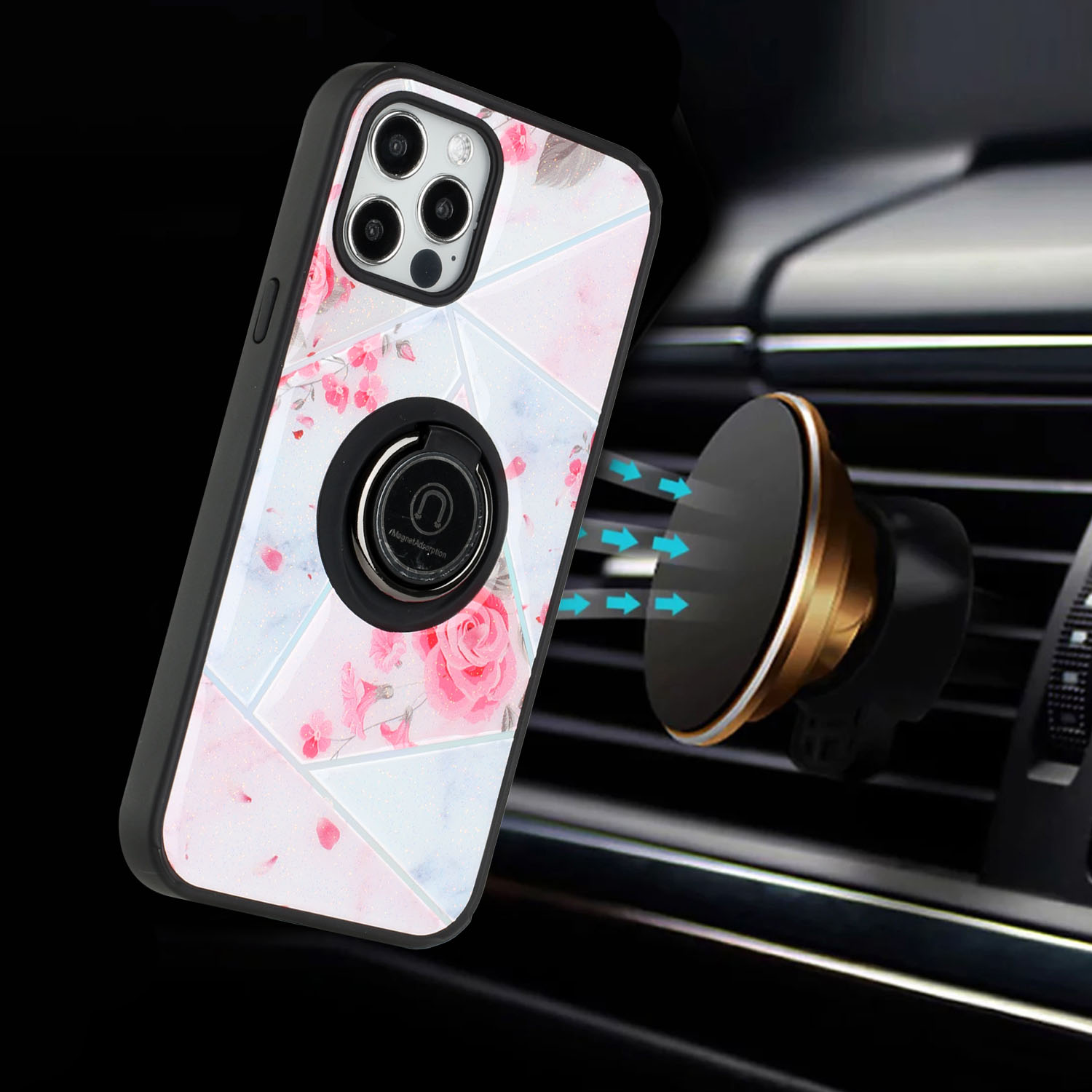 For Apple iPhone 11 /6.1" Marble Design with Ring Kickstand Hybrid Case Cover - Picture 27 of 27