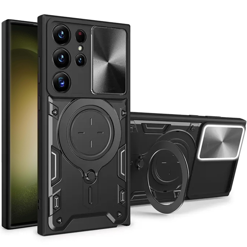 For iPhone 12 /12 Pro Hybrid Magnetic Circle 360° Ring Stand & Camera Case Cover - Picture 12 of 31