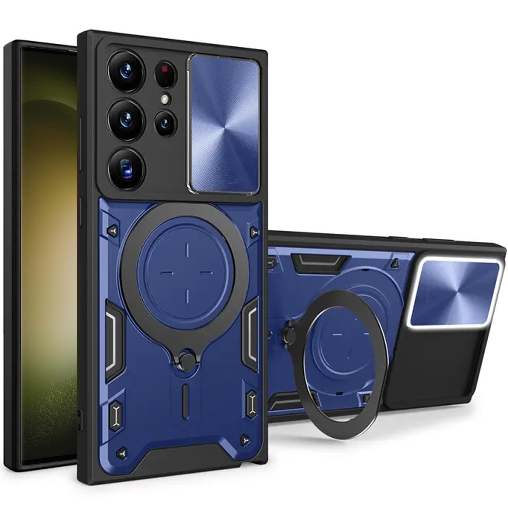 For iPhone 12 /12 Pro Hybrid Magnetic Circle 360° Ring Stand & Camera Case Cover - Picture 16 of 31