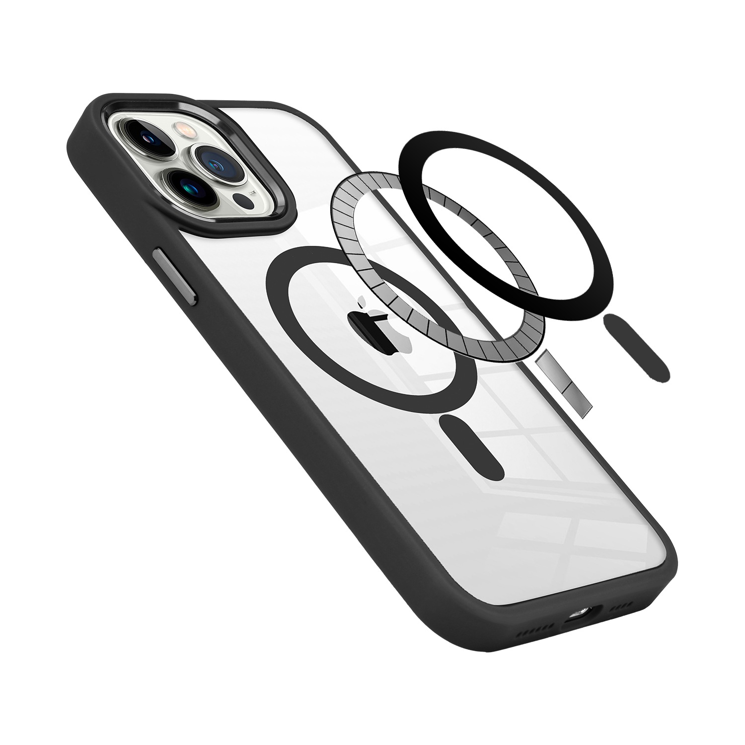 Für Apple iPhone 12 Pro Max MagSafe kompatibel klar TPU Farbe Rahmen Hülle Cover - Bild 16 von 28