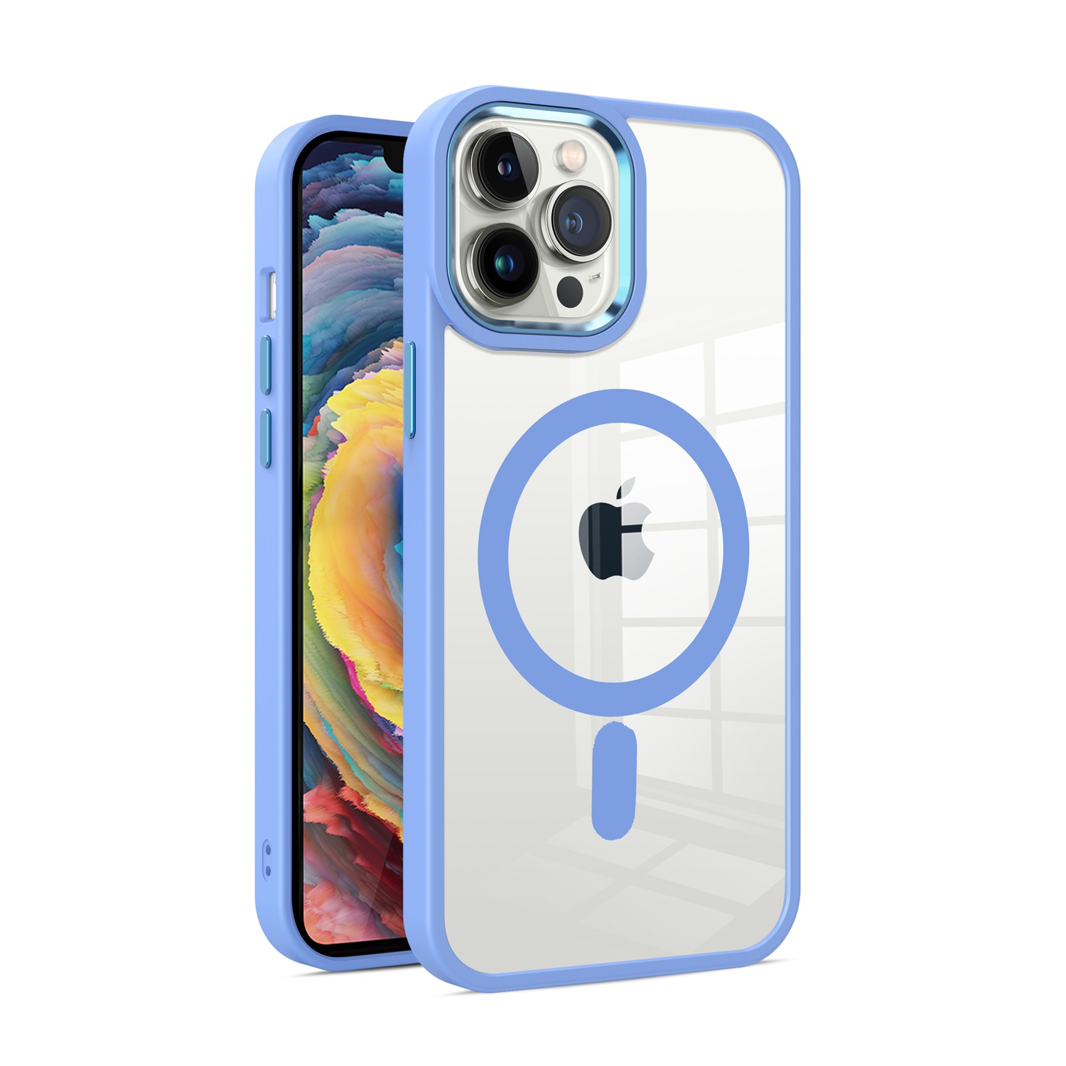 Für Apple iPhone 12 Pro Max MagSafe kompatibel klar TPU Farbe Rahmen Hülle Cover - Bild 26 von 28