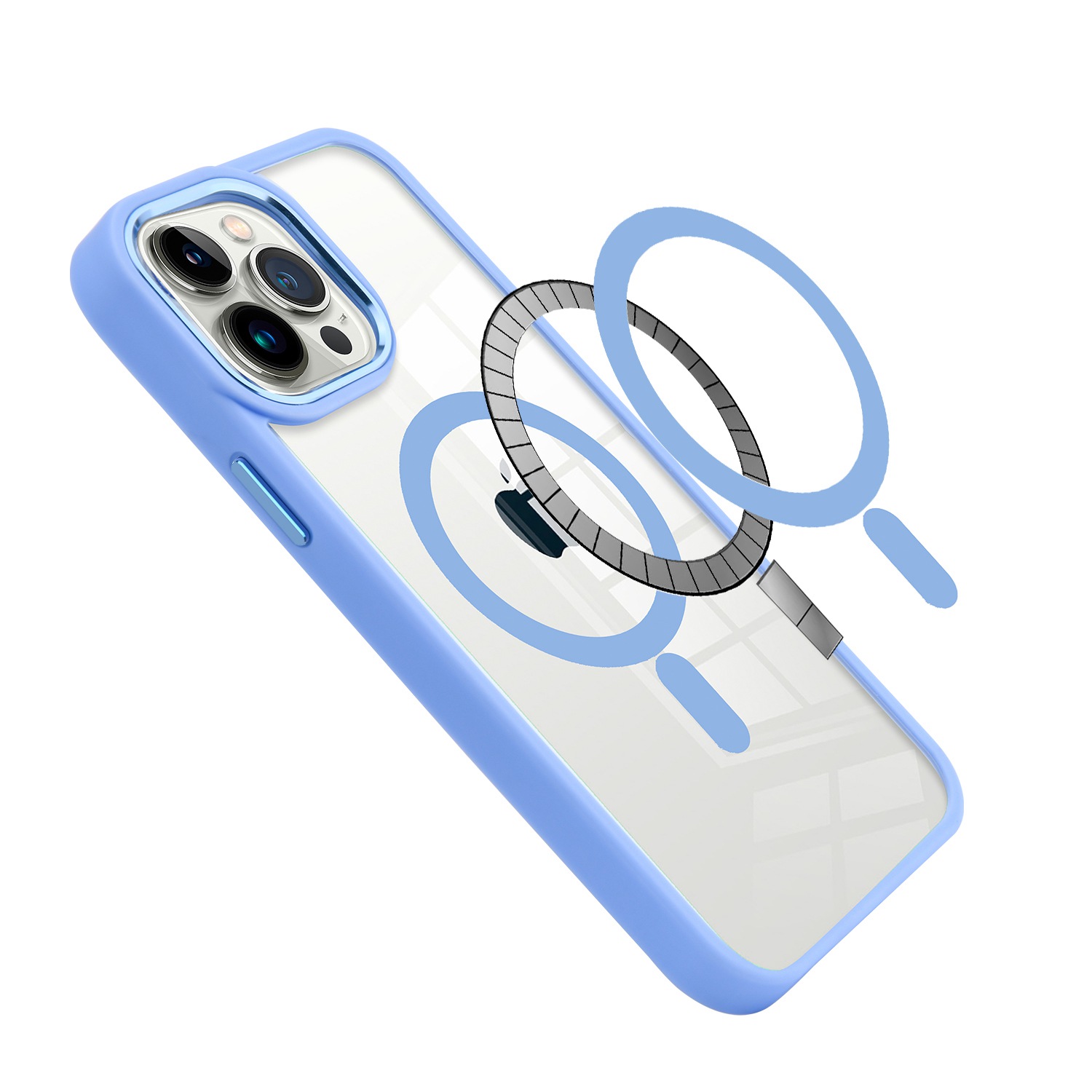 Für Apple iPhone 12 Pro Max MagSafe kompatibel klar TPU Farbe Rahmen Hülle Cover - Bild 28 von 28