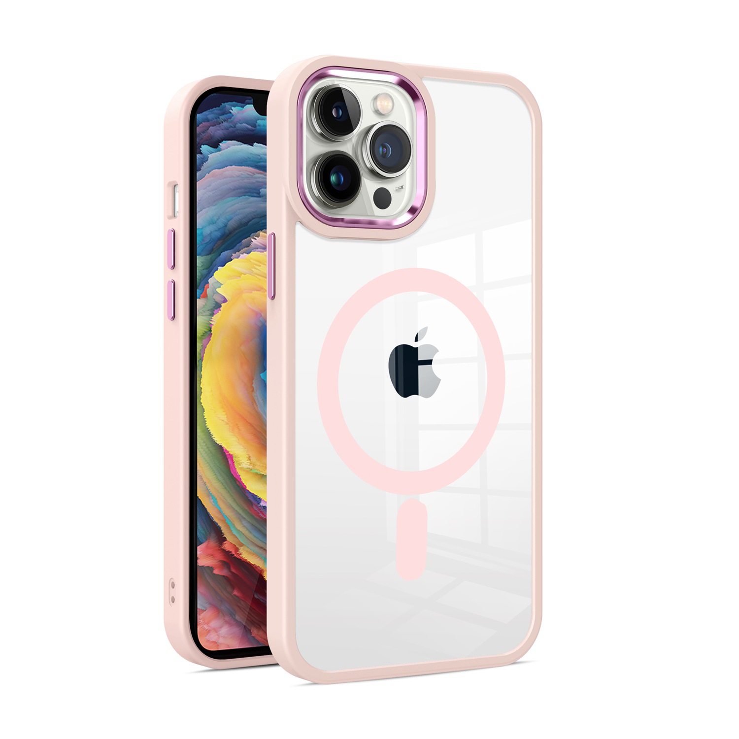 Für Apple iPhone 12 Pro Max MagSafe kompatibel klar TPU Farbe Rahmen Hülle Cover - Bild 21 von 28