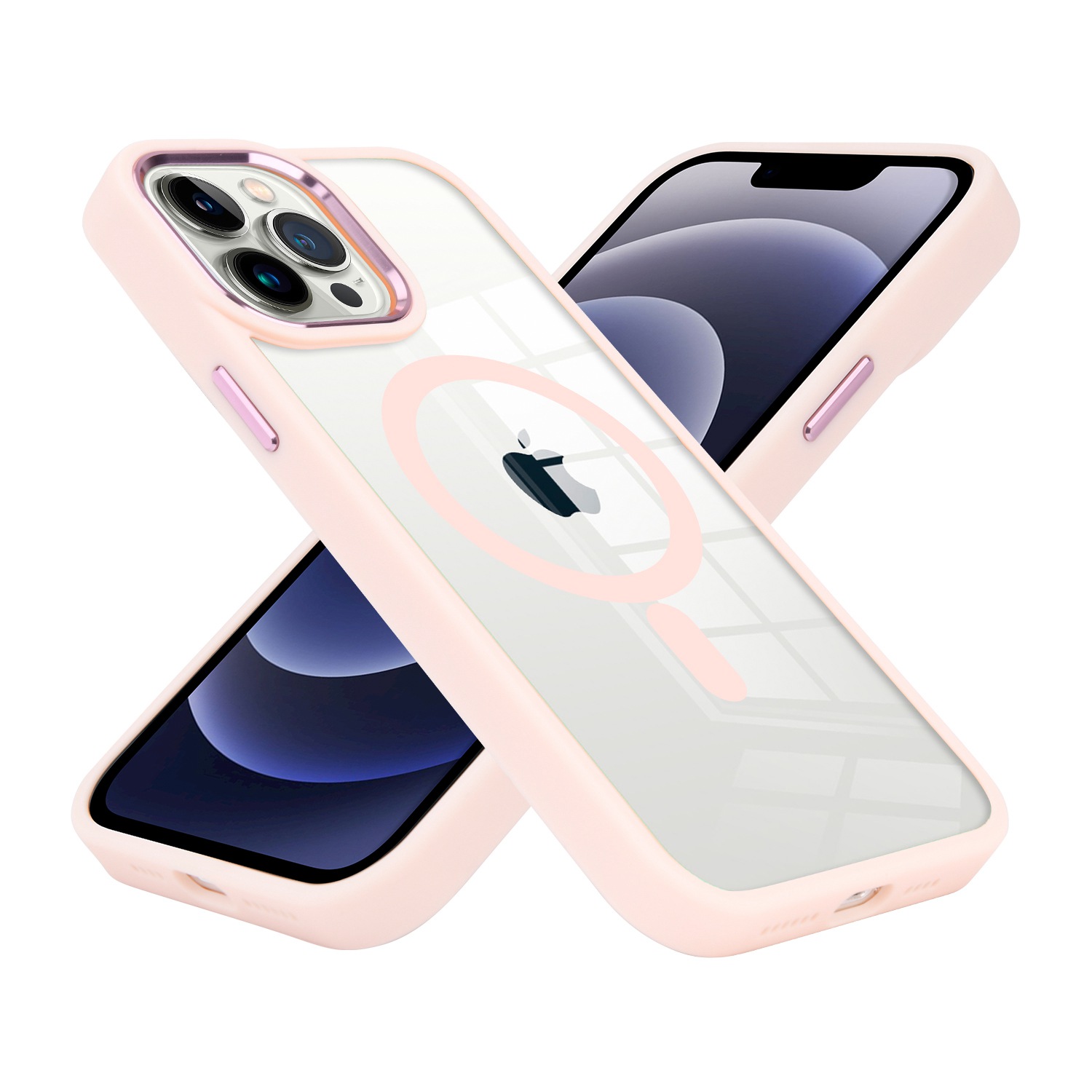 Für Apple iPhone 12 Pro Max MagSafe kompatibel klar TPU Farbe Rahmen Hülle Cover - Bild 17 von 28