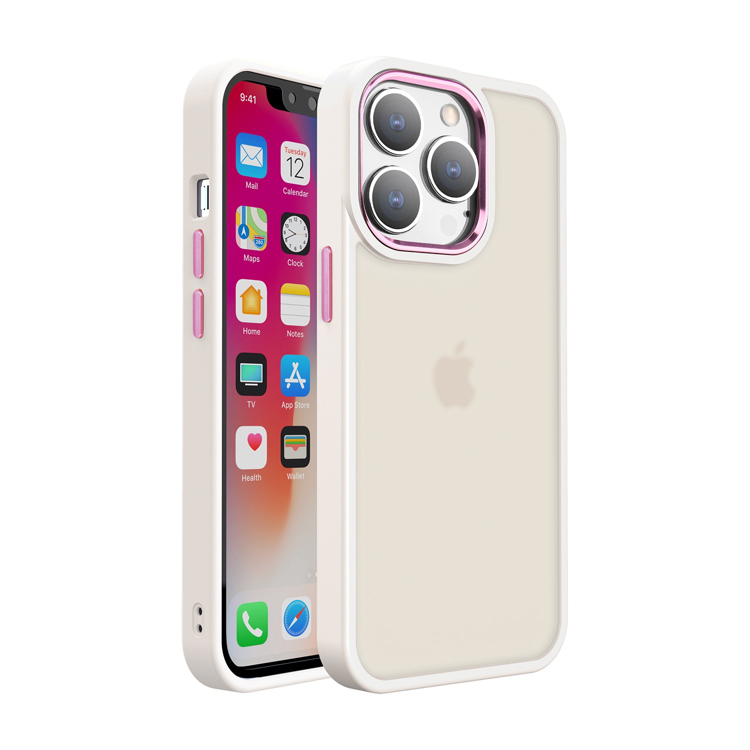 For Apple iPhone 13 Pro Max (6.7") Hybrid Frosted Hard PC TPU Frame Case Cover - Picture 16 of 16