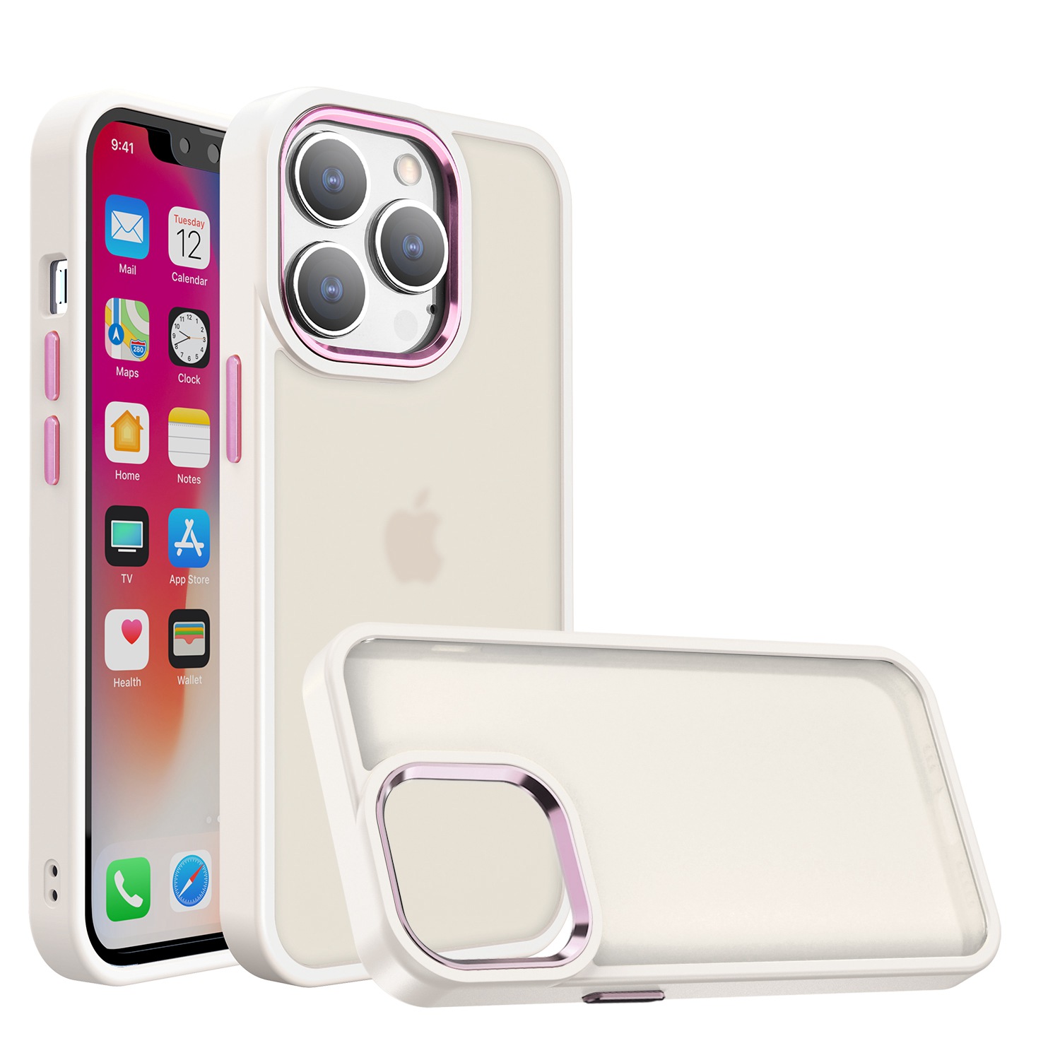 For Apple iPhone 13 Pro Max (6.7") Hybrid Frosted Hard PC TPU Frame Case Cover - Picture 15 of 16