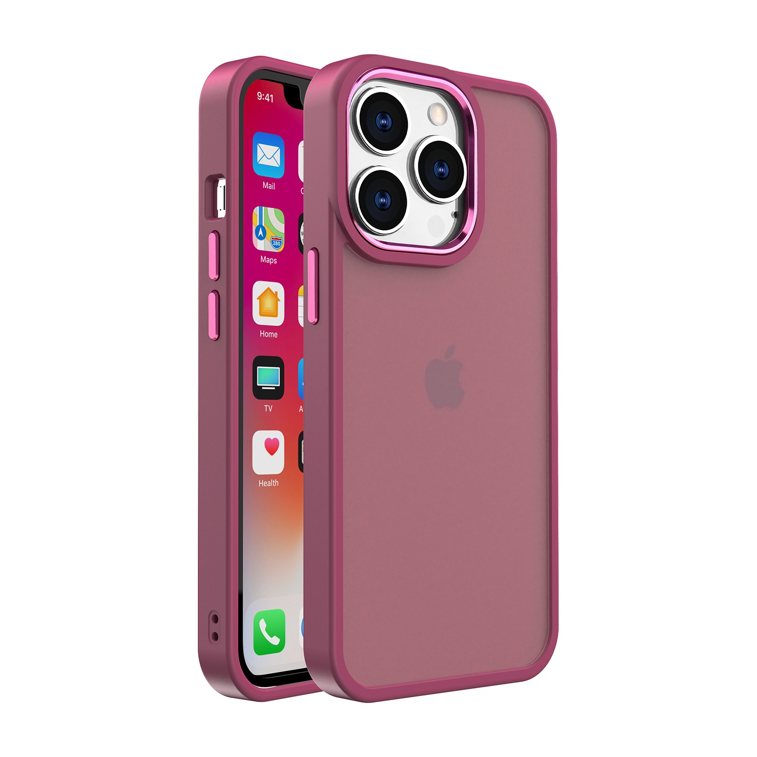 For Apple iPhone 13 Pro Max (6.7") Hybrid Frosted Hard PC TPU Frame Case Cover - Picture 10 of 16