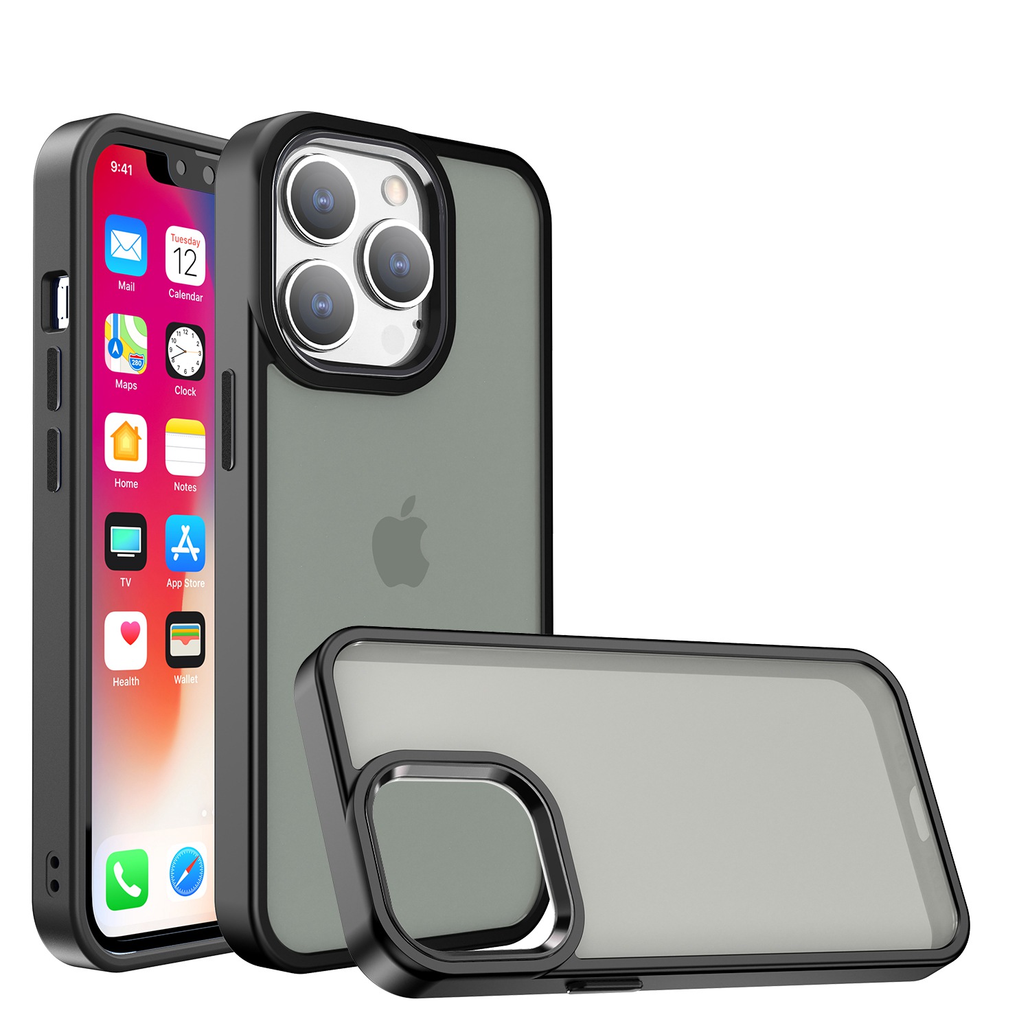 For Apple iPhone 13 Pro Max (6.7") Hybrid Frosted Hard PC TPU Frame Case Cover - Picture 12 of 16