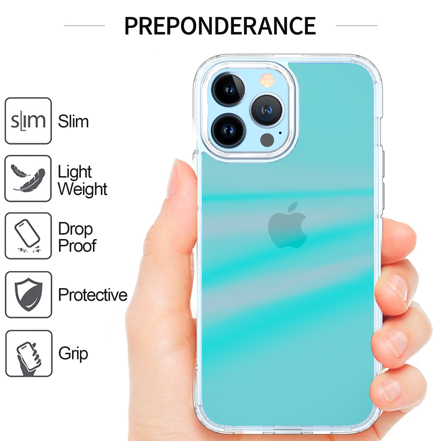 For Apple iPhone 13 Pro Max Clear Gradient Designed Slim