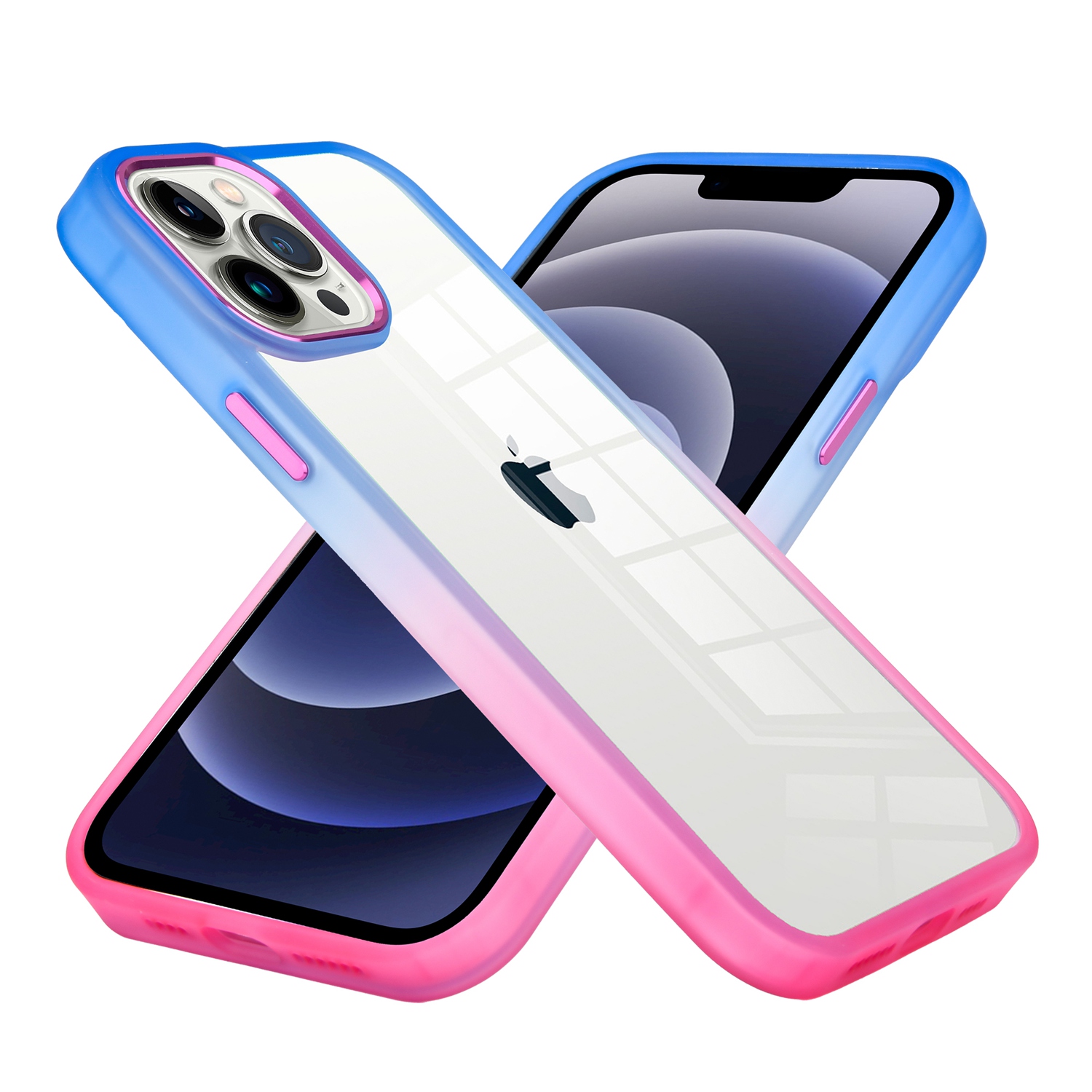For Apple iPhone 13 Pro Max Two Tone Gradient Colorful Frame