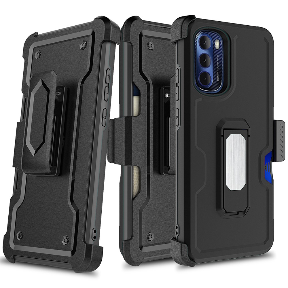 For Apple iPhone 14 Plus 6.7" Armor Belt Clip Card Slot Holster Stand Case Cover - Picture 13 of 40