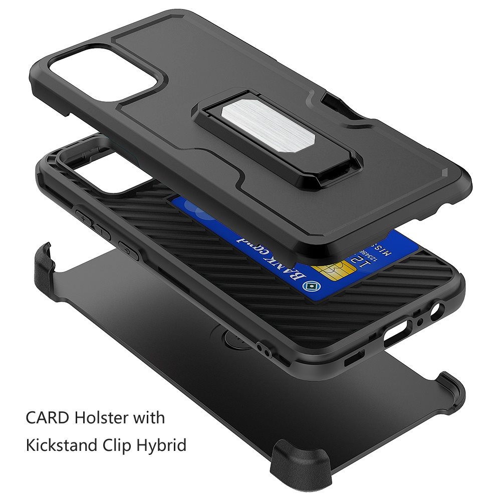For Apple iPhone 14 Plus 6.7" Armor Belt Clip Card Slot Holster Stand Case Cover - Picture 19 of 40