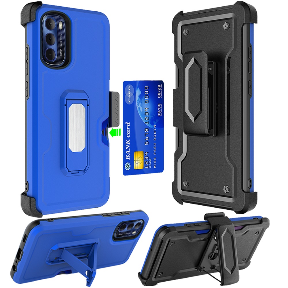 For Apple iPhone 14 Plus 6.7" Armor Belt Clip Card Slot Holster Stand Case Cover - Picture 22 of 40