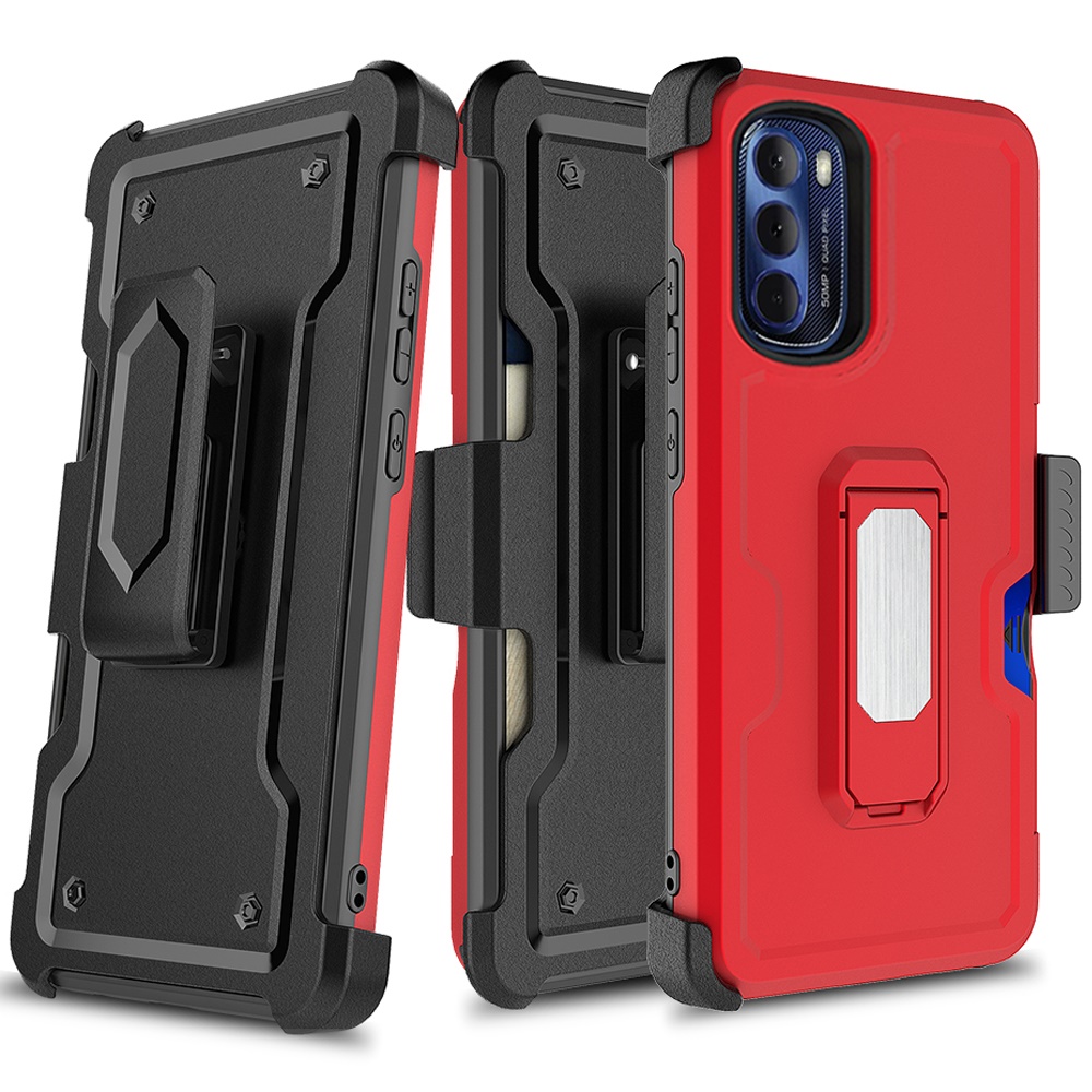 For Apple iPhone 14 Plus 6.7" Armor Belt Clip Card Slot Holster Stand Case Cover - Picture 33 of 40