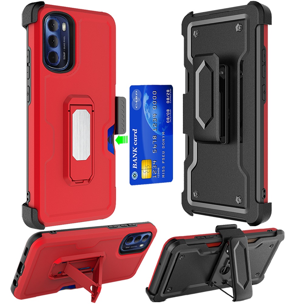 For Apple iPhone 14 Plus 6.7" Armor Belt Clip Card Slot Holster Stand Case Cover - Picture 32 of 40