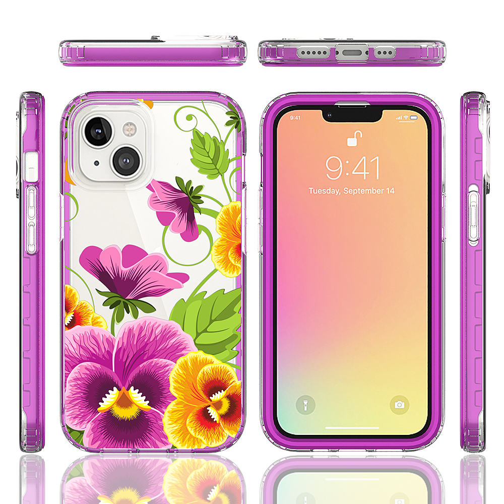 For Apple iPhone 14 Pro 6.1" Beautiful Hybrid Armor TPU Hard PC Frame Case Cover - Picture 25 of 82