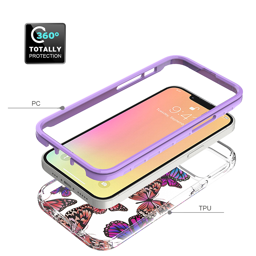 For Apple iPhone 14 Pro 6.1" Beautiful Hybrid Armor TPU Hard PC Frame Case Cover - Picture 26 of 82