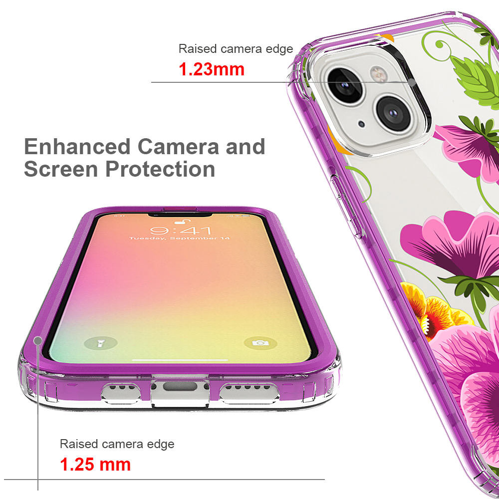 For Apple iPhone 14 Pro 6.1" Beautiful Hybrid Armor TPU Hard PC Frame Case Cover - Picture 31 of 82