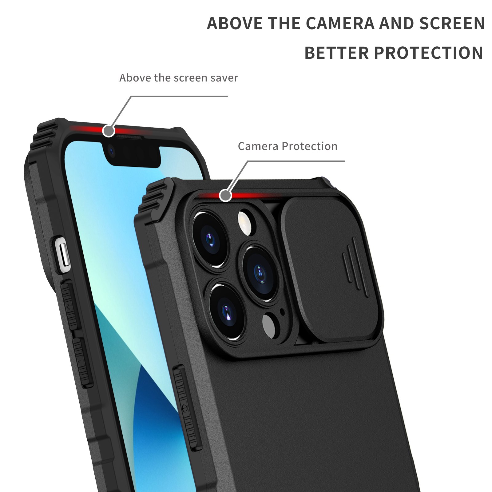 For Apple iPhone 14 Pro (6.1") Hybrid Hard Rubber Case w/ Stand & Camera Cover - Picture 8 of 17