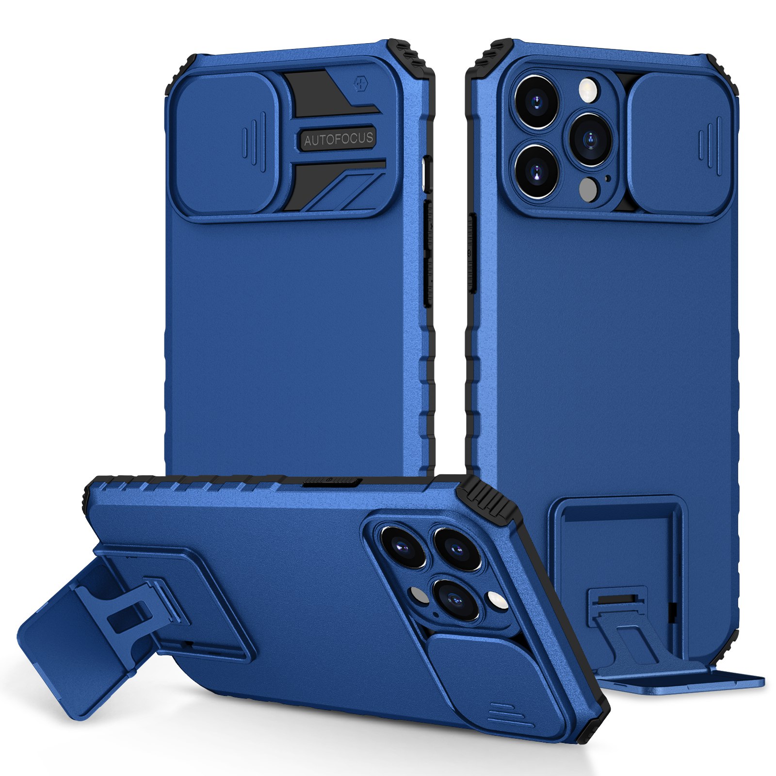 For Apple iPhone 14 Pro (6.1") Hybrid Hard Rubber Case w/ Stand & Camera Cover - Picture 10 of 17