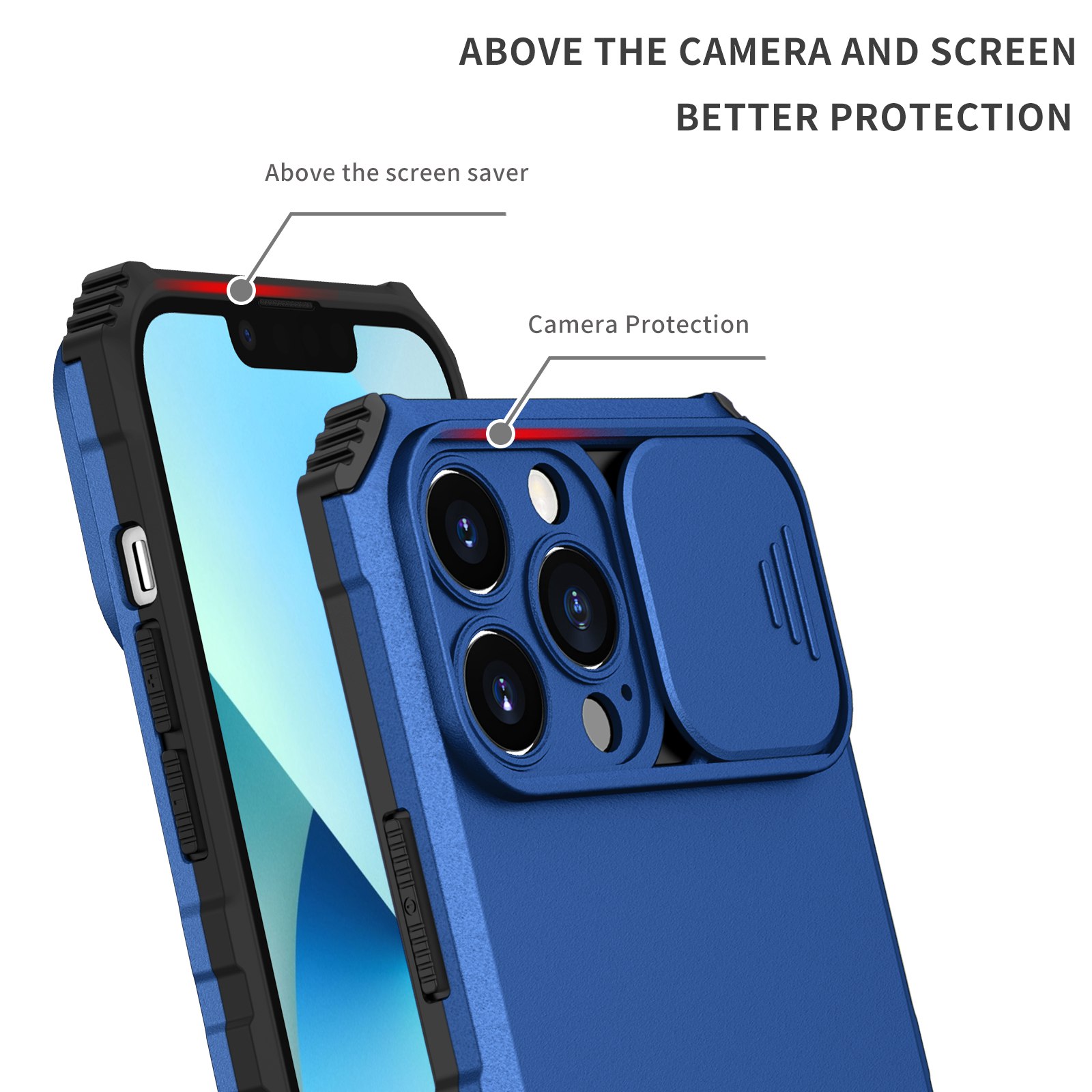 For Apple iPhone 14 Pro (6.1") Hybrid Hard Rubber Case w/ Stand & Camera Cover - Picture 12 of 17