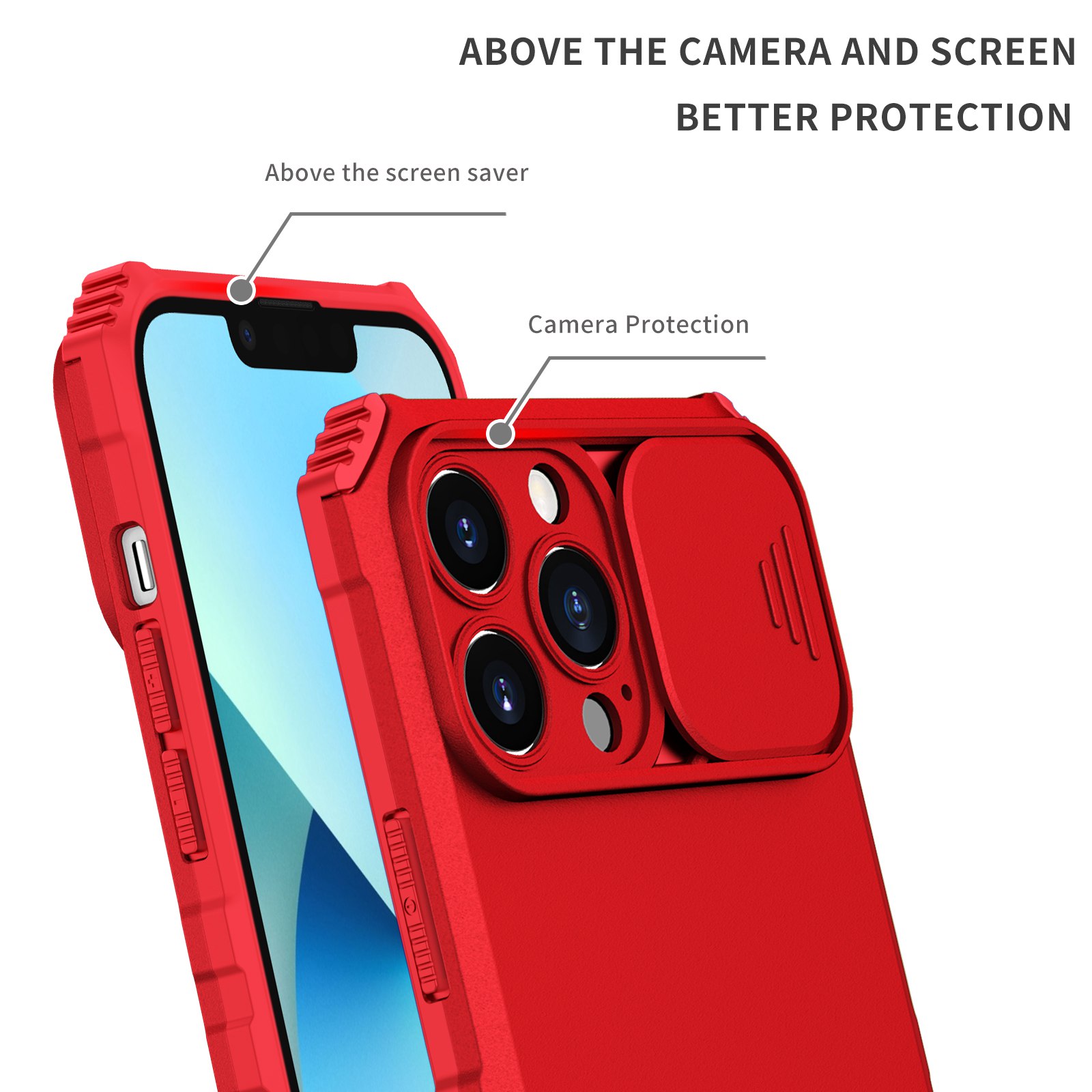 For Apple iPhone 14 Pro (6.1") Hybrid Hard Rubber Case w/ Stand & Camera Cover - Picture 16 of 17