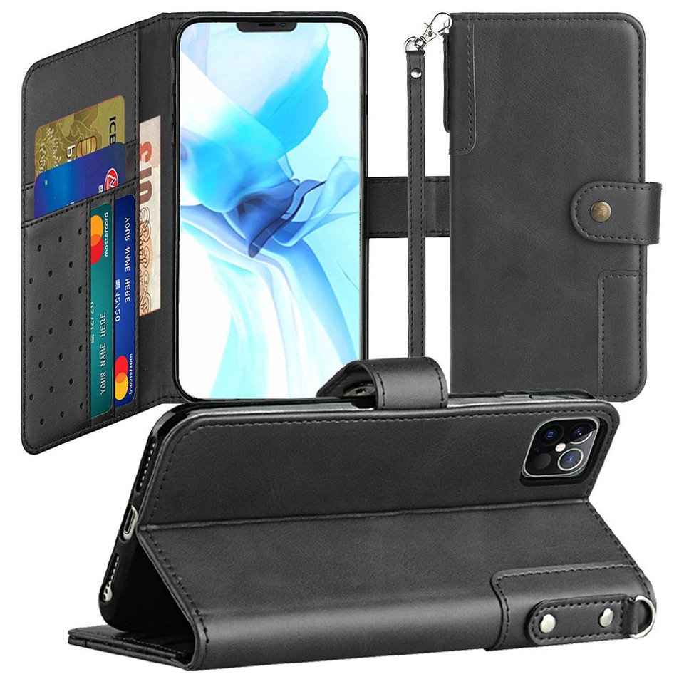For iPhone 14 Pro (6.1") Wallet Case w/ Credit Card Holder Leather Pouch Cover - Picture 12 of 24