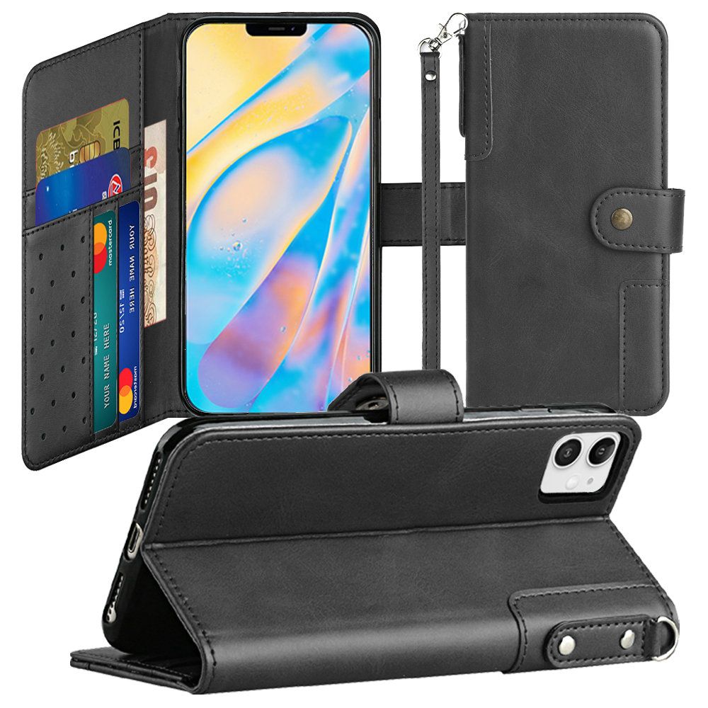 For iPhone 14 Pro (6.1") Wallet Case w/ Credit Card Holder Leather Pouch Cover - Picture 7 of 24
