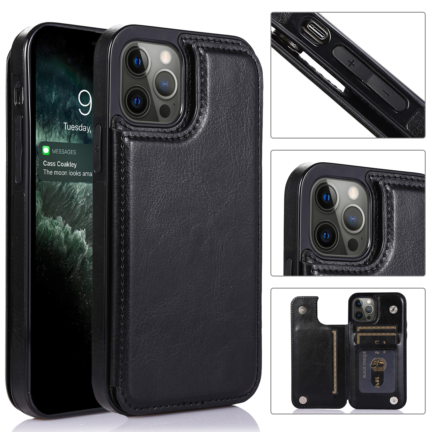 For Apple iPhone 14 Pro (6.1") Wallet Leather Card Back Storage Flip Case Cover - Photo 10 sur 97