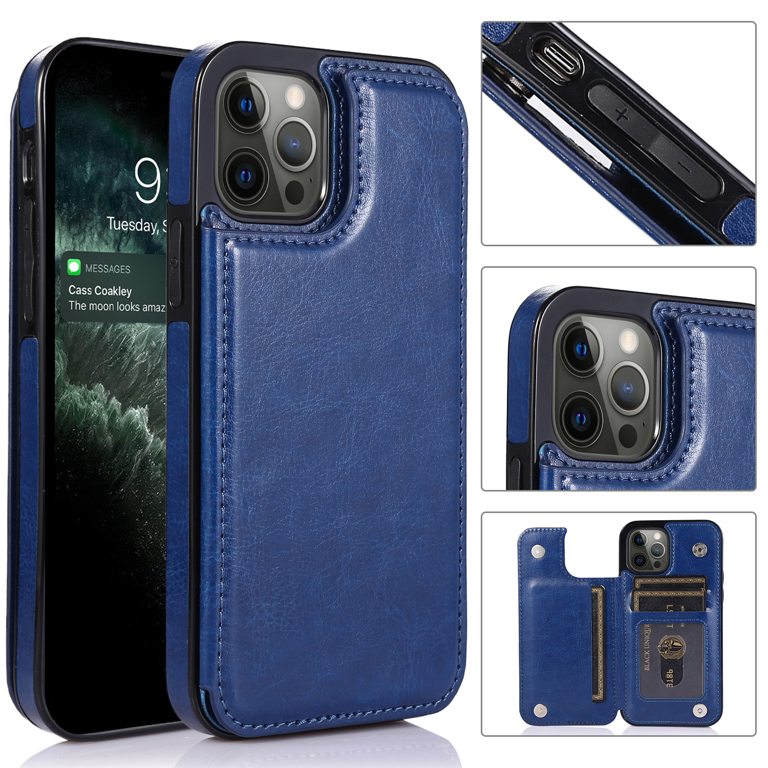 For Apple iPhone 14 Pro (6.1") Wallet Leather Card Back Storage Flip Case Cover - Photo 31 sur 97