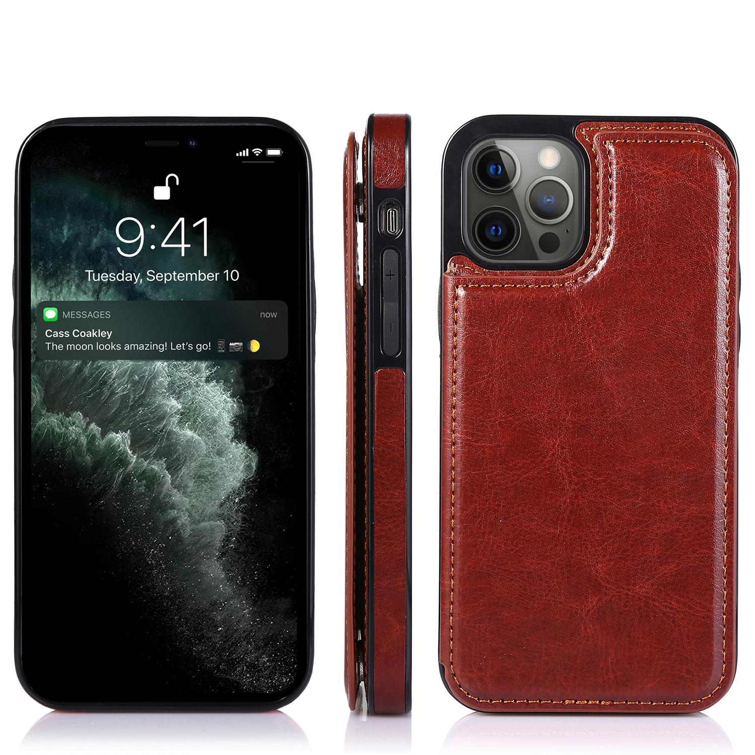 For Apple iPhone 14 Pro (6.1") Wallet Leather Card Back Storage Flip Case Cover - Photo 18 sur 97