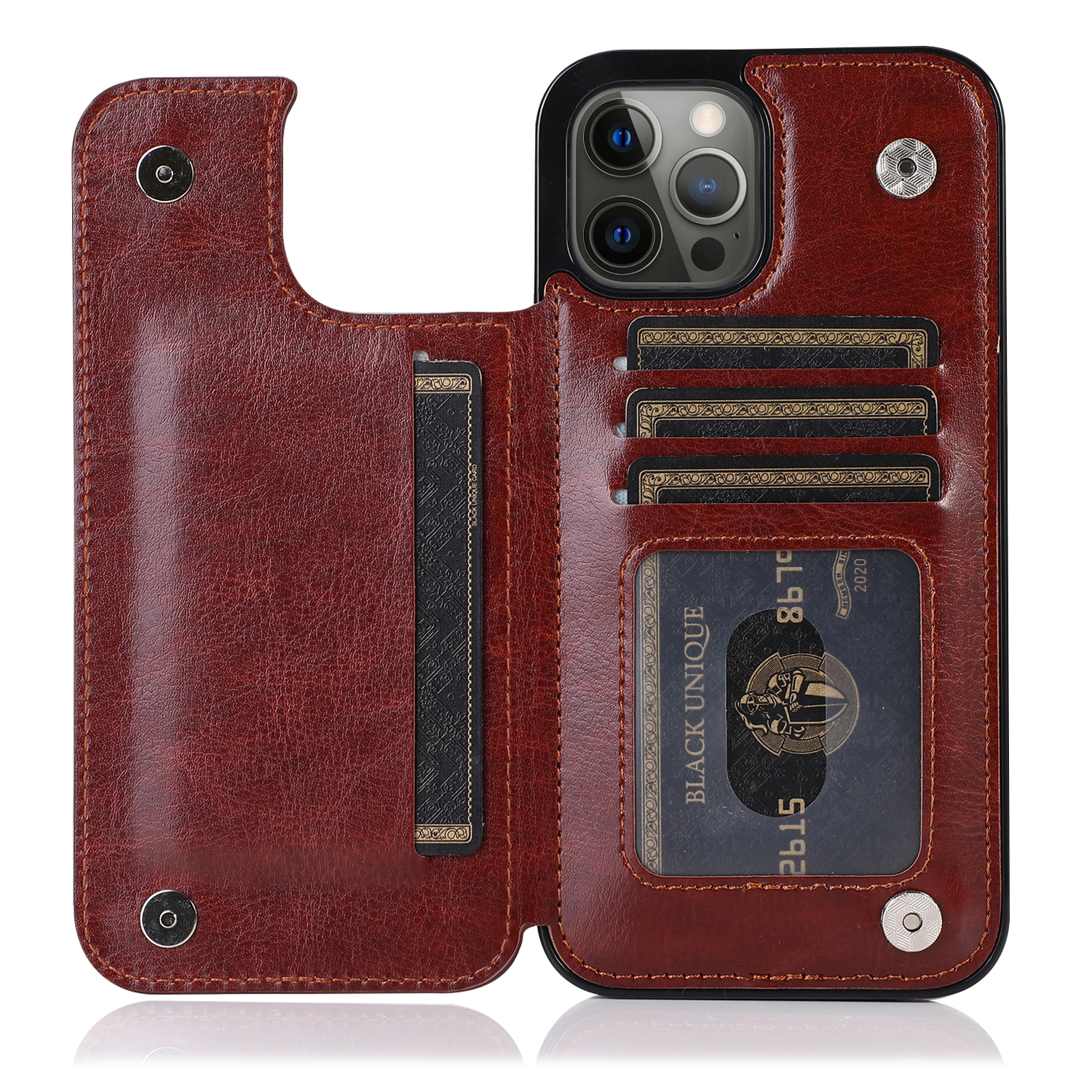 For Apple iPhone 14 Pro (6.1") Wallet Leather Card Back Storage Flip Case Cover - Photo 19 sur 97