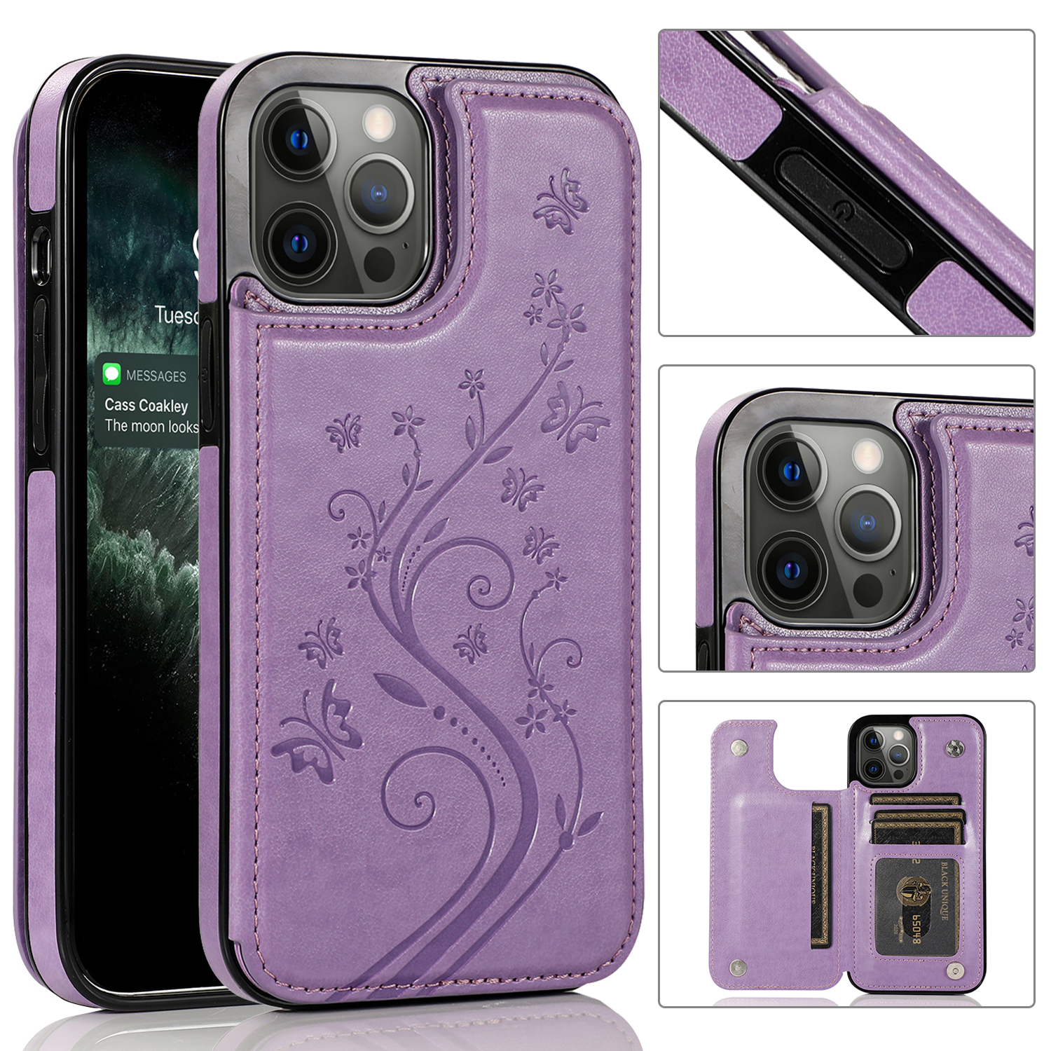 For Apple iPhone 14 Pro (6.1") Wallet Leather Card Back Storage Flip Case Cover - Photo 45 sur 97
