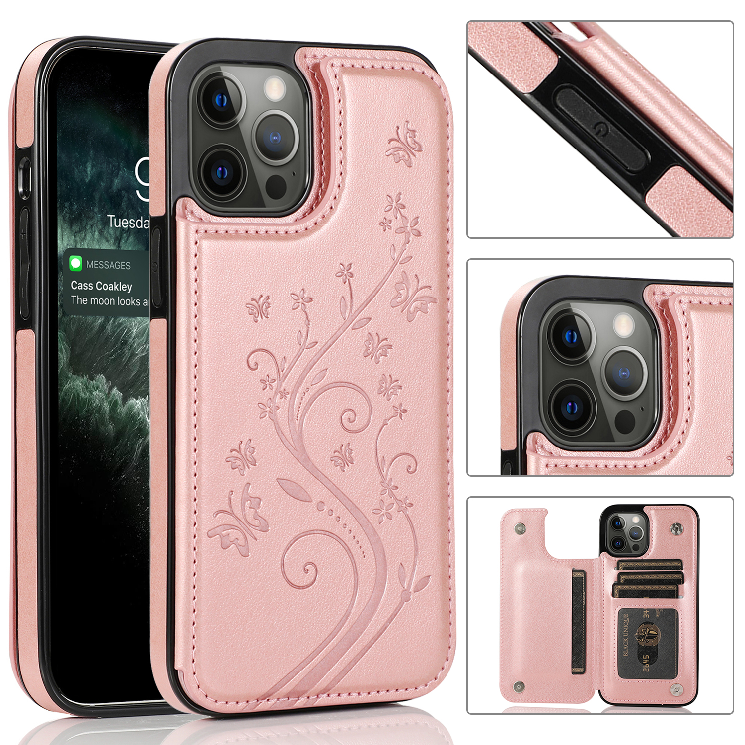For Apple iPhone 14 Pro (6.1") Wallet Leather Card Back Storage Flip Case Cover - Photo 53 sur 97