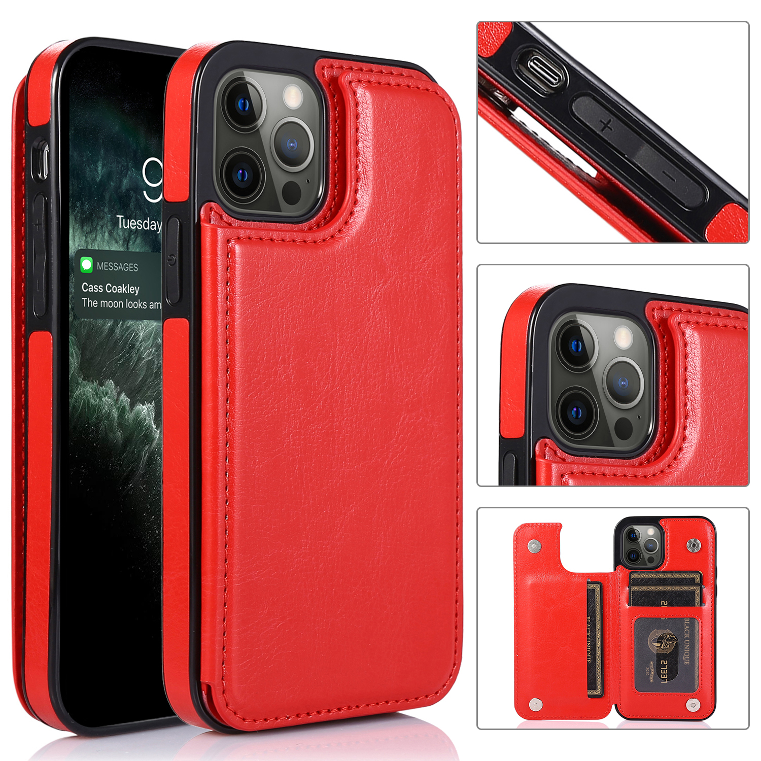 For Apple iPhone 14 Pro (6.1") Wallet Leather Card Back Storage Flip Case Cover - Photo 38 sur 97