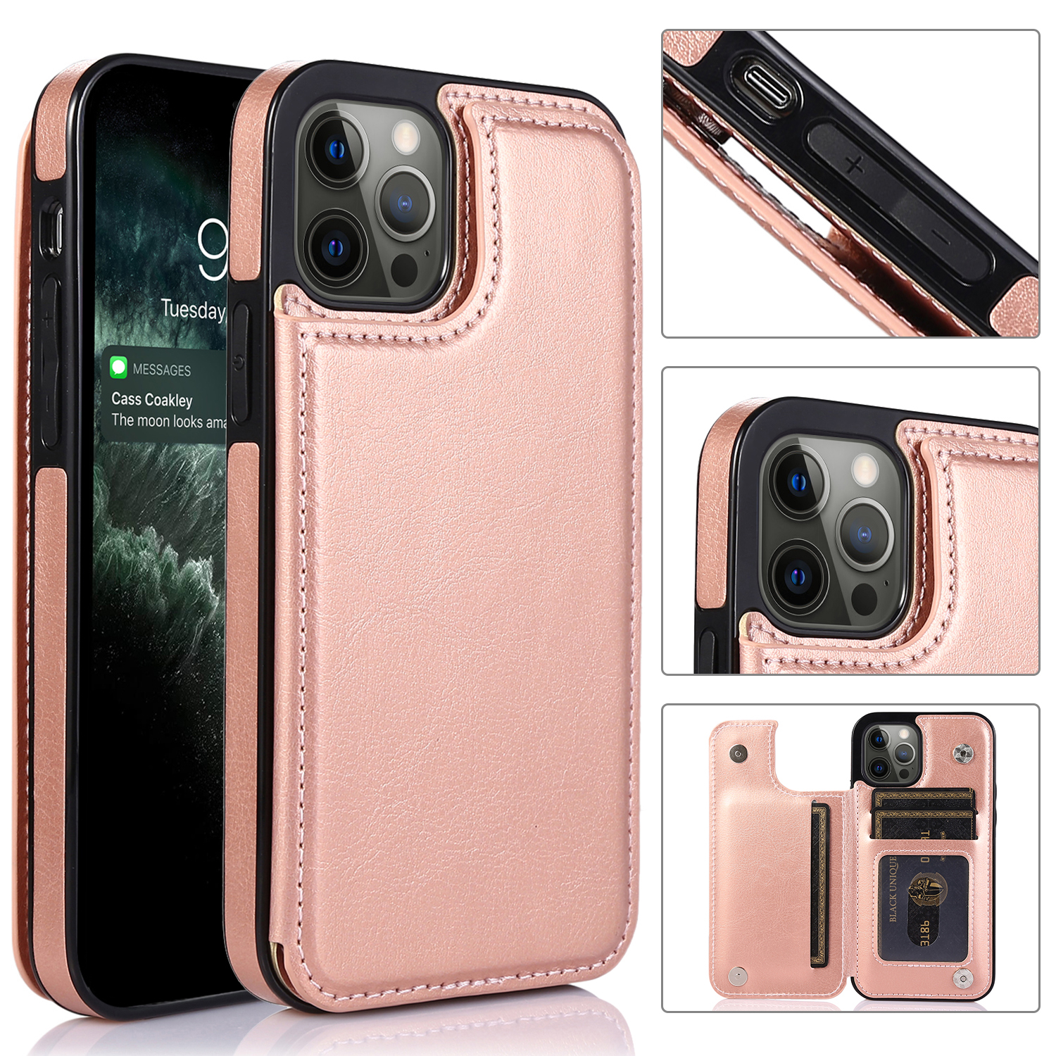 For Apple iPhone 14 Pro (6.1") Wallet Leather Card Back Storage Flip Case Cover - Photo 24 sur 97