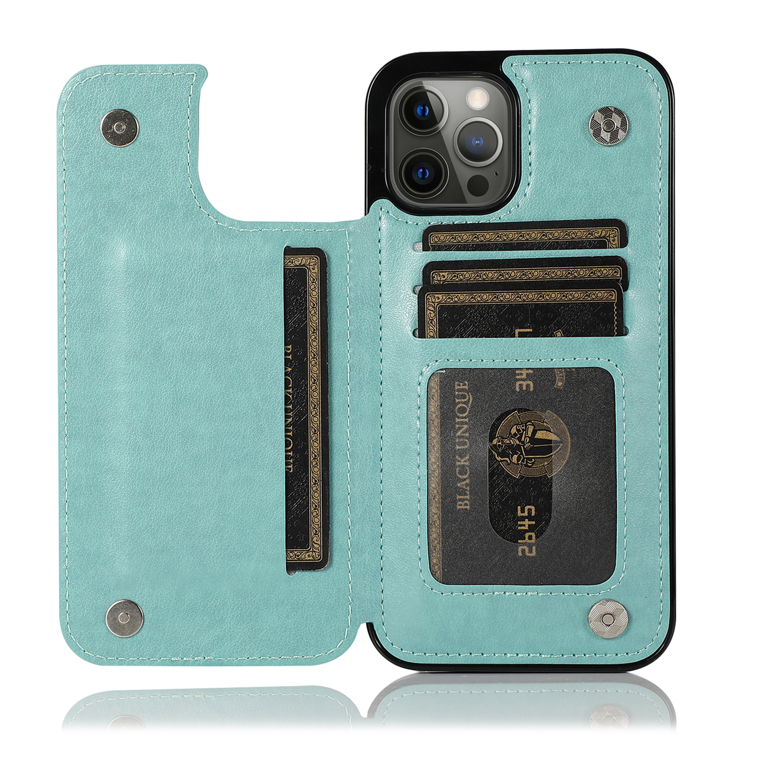 For Apple iPhone 14 Pro (6.1") Wallet Leather Card Back Storage Flip Case Cover - Photo 63 sur 97
