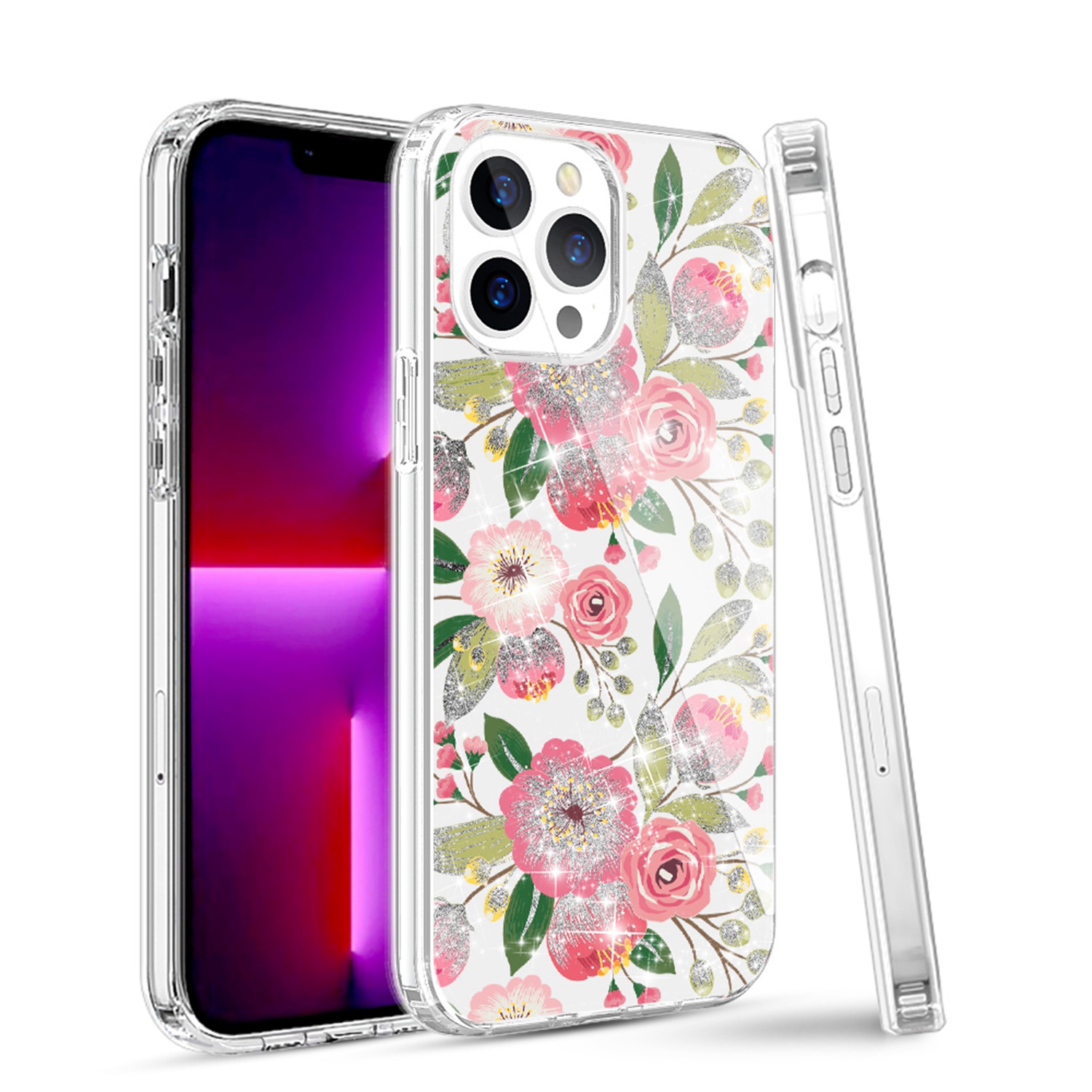 For Apple iPhone 14 Pro (6.1") Beautiful Glitter Hybrid Hard PC TPU Case Cover - Picture 13 of 42