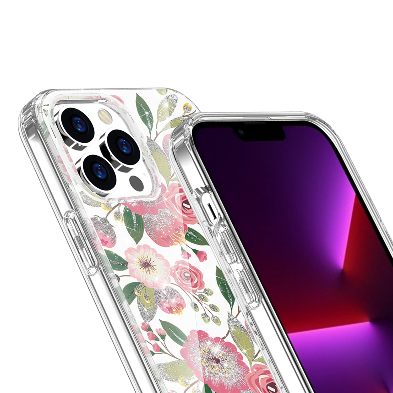 For Apple iPhone 14 Pro (6.1") Beautiful Glitter Hybrid Hard PC TPU Case Cover - Picture 14 of 42