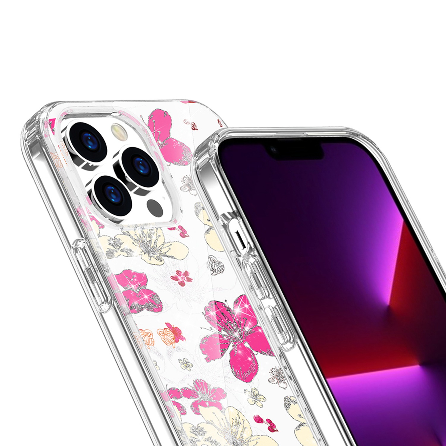 For Apple iPhone 14 Pro (6.1") Beautiful Glitter Hybrid Hard PC TPU Case Cover - Picture 30 of 42