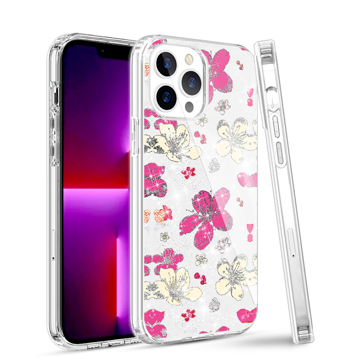 For Apple iPhone 14 Pro (6.1") Beautiful Glitter Hybrid Hard PC TPU Case Cover - Picture 29 of 42