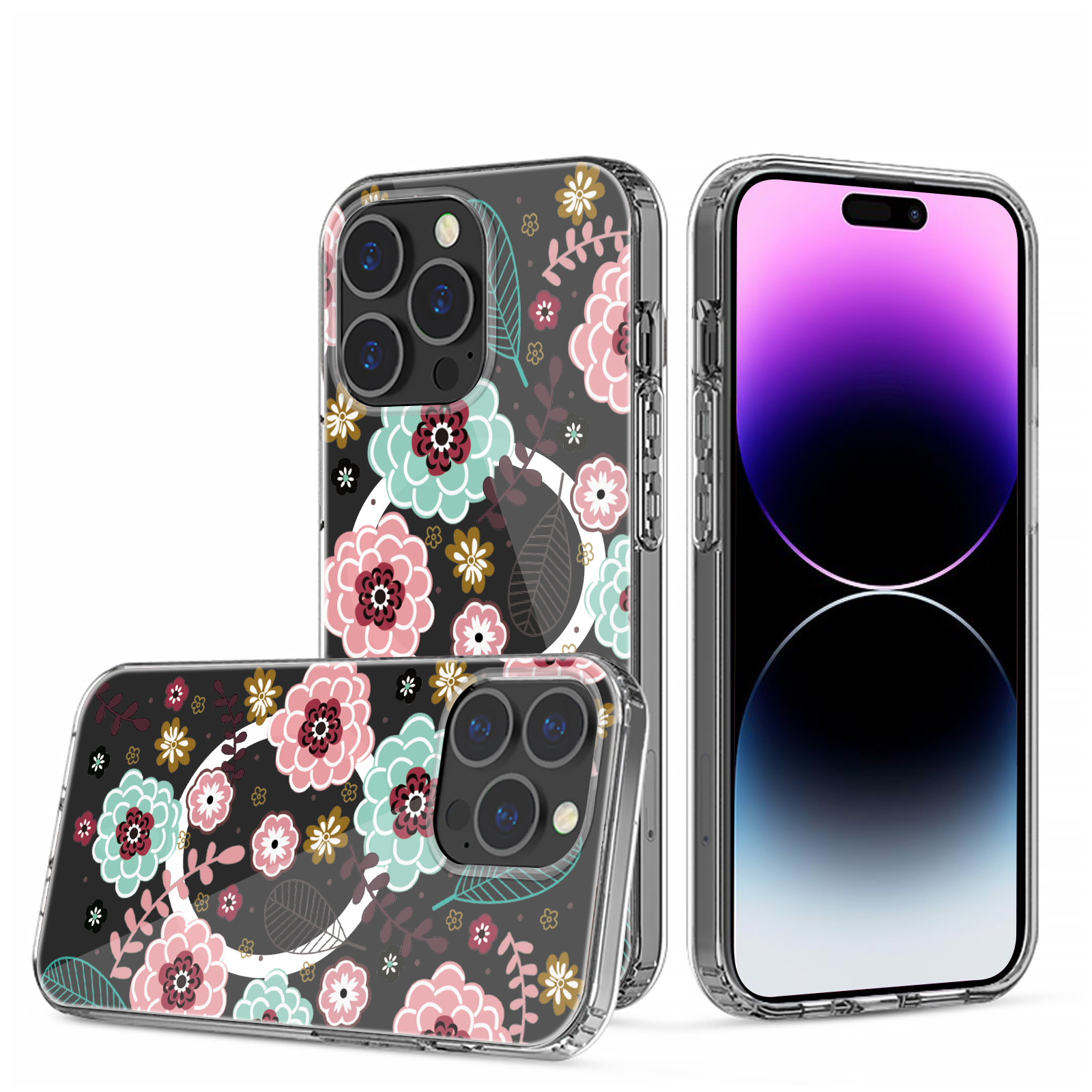 For Apple iPhone 14 Pro 6.1" Hybrid Flower Stylish MagSafe Compatible Case Cover - Picture 16 of 68