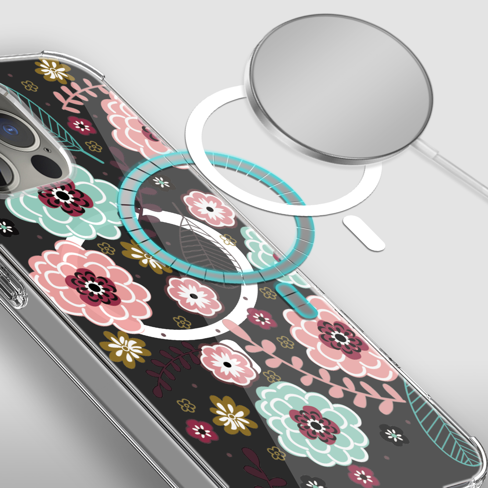 For Apple iPhone 14 Pro 6.1" Hybrid Flower Stylish MagSafe Compatible Case Cover - Picture 19 of 68