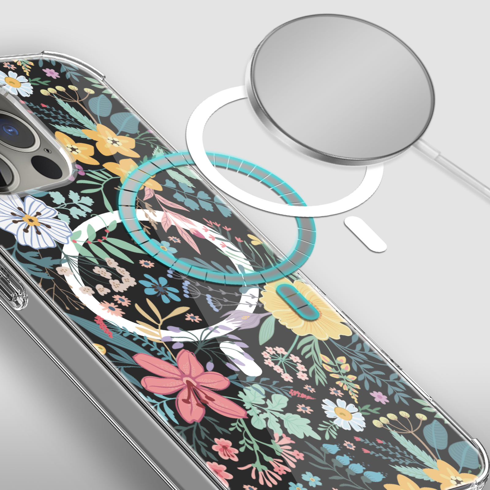 For Apple iPhone 14 Pro 6.1" Hybrid Flower Stylish MagSafe Compatible Case Cover - Picture 26 of 68