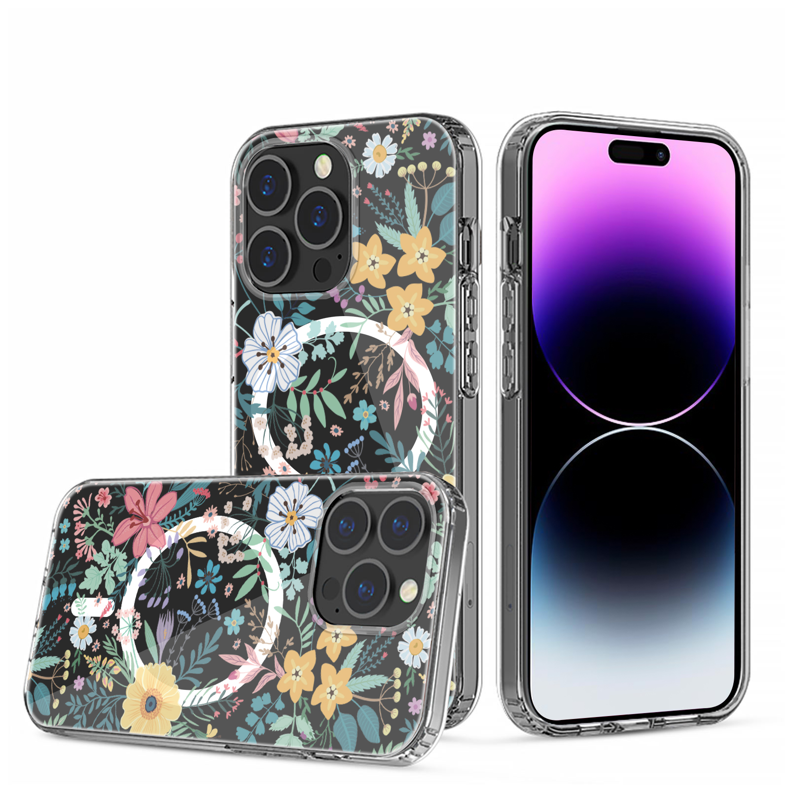 For Apple iPhone 14 Pro 6.1" Hybrid Flower Stylish MagSafe Compatible Case Cover - Picture 22 of 68