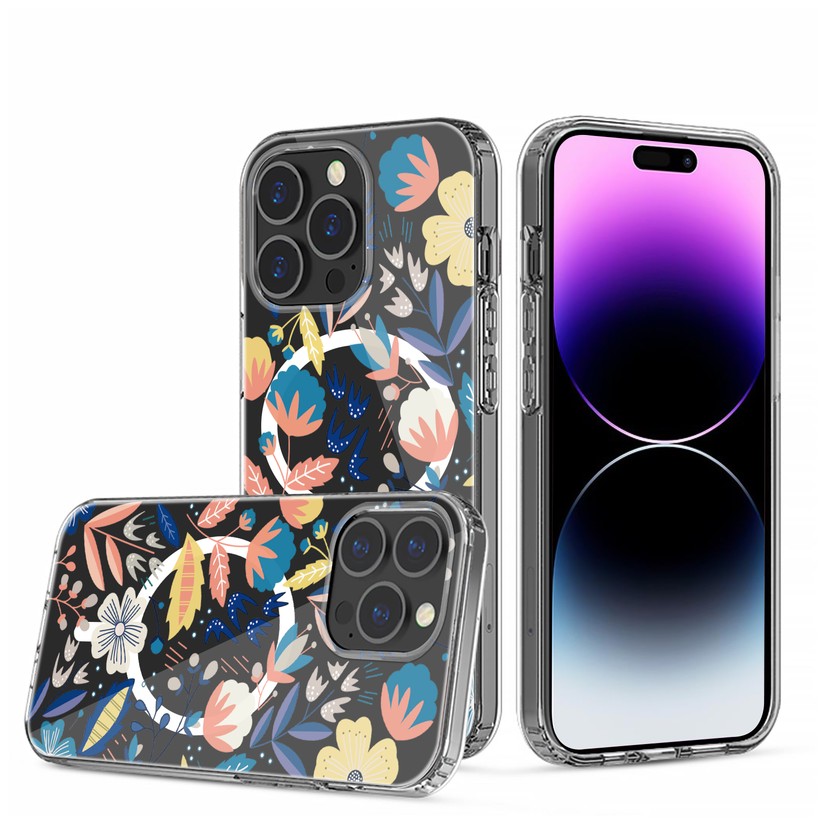 For Apple iPhone 14 Pro 6.1" Hybrid Flower Stylish MagSafe Compatible Case Cover - Picture 28 of 68