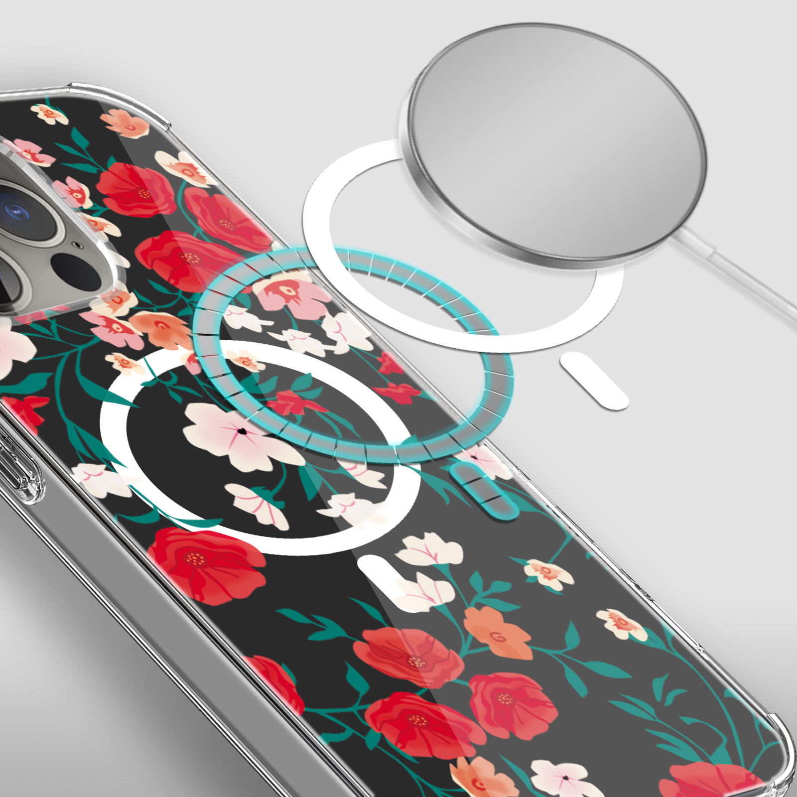 For Apple iPhone 14 Pro 6.1" Hybrid Flower Stylish MagSafe Compatible Case Cover - Picture 38 of 68