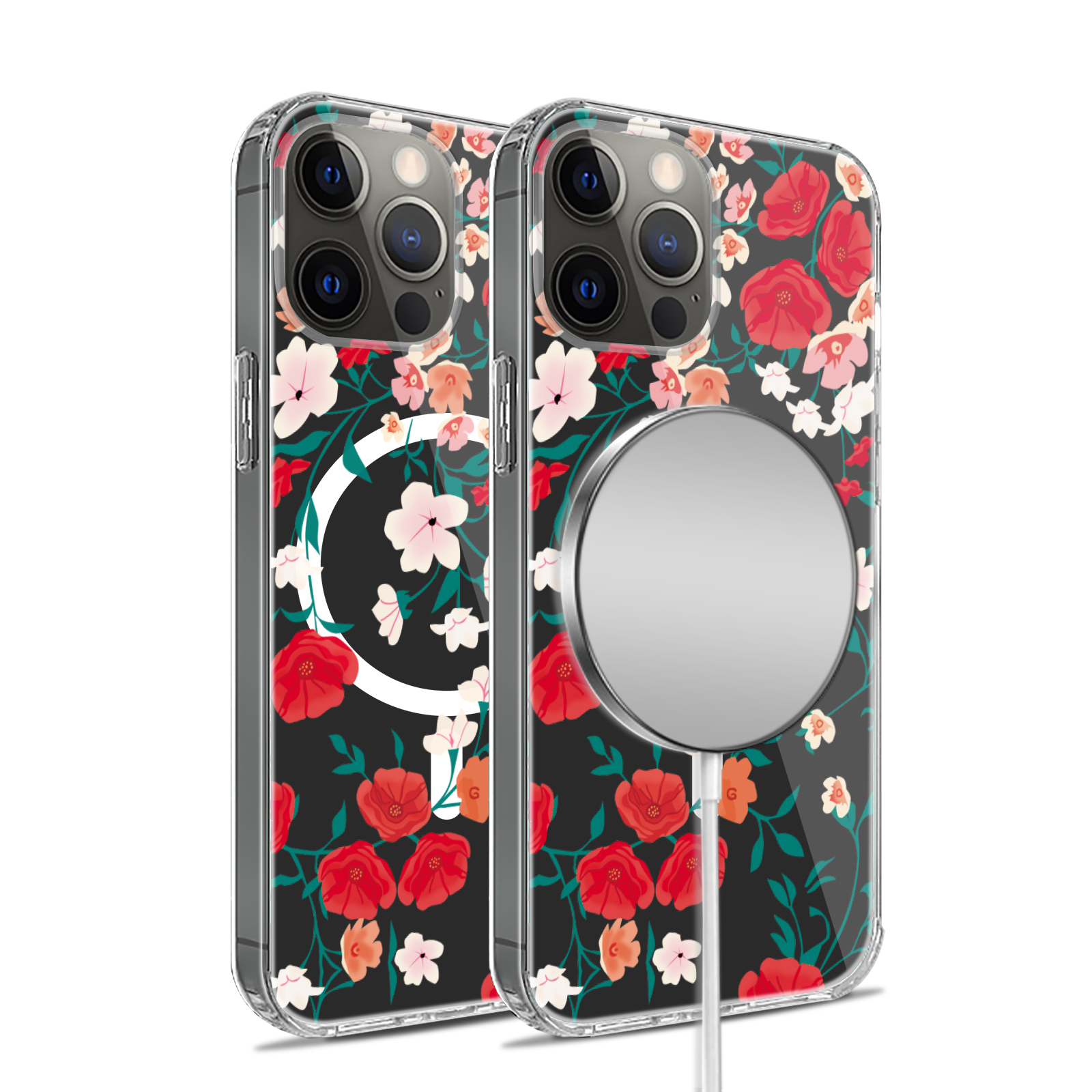 For Apple iPhone 14 Pro 6.1" Hybrid Flower Stylish MagSafe Compatible Case Cover - Picture 35 of 68